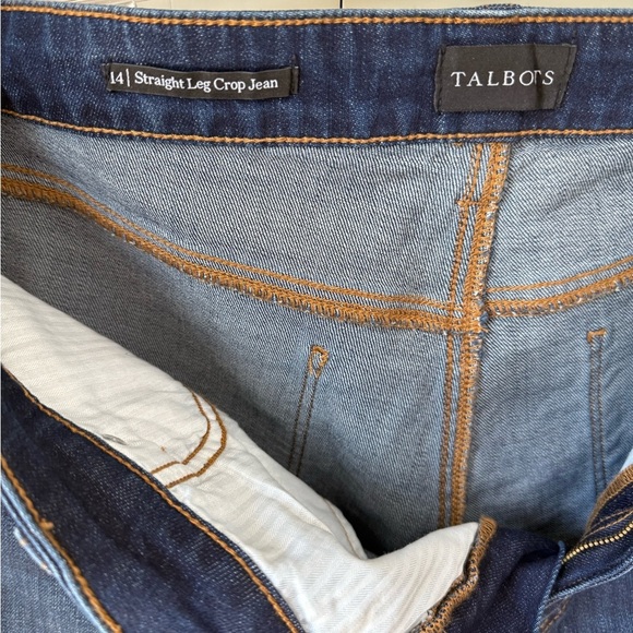 EUC Talbots Crop Straight Leg Jeans Dark Blue SZ 14 - Picture 3 of 11